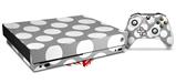 Skin Wrap for XBOX One X Console and Controller Kearas Polka Dots Whtie On Gray