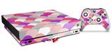 Skin Wrap for XBOX One X Console and Controller Brushed Circles Pink