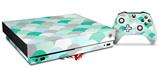 Skin Wrap for XBOX One X Console and Controller Brushed Circles Seafoam