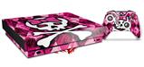 Skin Wrap for XBOX One X Console and Controller Pink Bow Princess