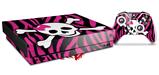 Skin Wrap for XBOX One X Console and Controller Pink Zebra Skull