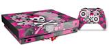 Skin Wrap for XBOX One X Console and Controller Princess Skull Heart Pink