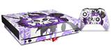 Skin Wrap for XBOX One X Console and Controller Cartoon Skull Purple