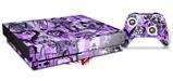 Skin Wrap for XBOX One X Console and Controller Scene Kid Sketches Purple