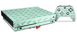 Skin Wrap for XBOX One X Console and Controller Paper Planes Mint
