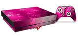 Skin Wrap for XBOX One X Console and Controller Bokeh Butterflies Hot Pink