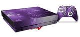 Skin Wrap for XBOX One X Console and Controller Bokeh Butterflies Purple