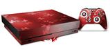 Skin Wrap for XBOX One X Console and Controller Bokeh Butterflies Red