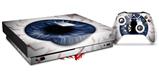 Skin Wrap for XBOX One X Console and Controller Eyeball Blue Dark