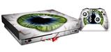 Skin Wrap for XBOX One X Console and Controller Eyeball Blue Green