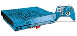 Skin Wrap for XBOX One X Console and Controller Folder Doodles Blue Medium