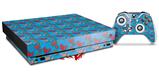Skin Wrap for XBOX One X Console and Controller Crabs and Shells Blue Medium