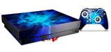 Skin Wrap for XBOX One X Console and Controller Cubic Shards Blue