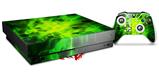 Skin Wrap for XBOX One X Console and Controller Cubic Shards Green