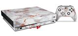 Skin Wrap for XBOX One X Console and Controller Rose Gold Gilded Grey Marble