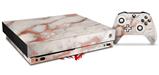 Skin Wrap for XBOX One X Console and Controller Rose Gold Gilded Marble