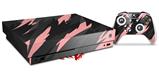 Skin Wrap for XBOX One X Console and Controller Jagged Camo Pink