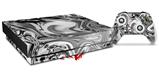Skin Wrap compatible with XBOX One X Console and Controller Liquid Metal Chrome