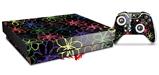 Skin Wrap for XBOX One X Console and Controller Kearas Flowers on Black