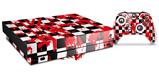Skin Wrap for XBOX One X Console and Controller Checkerboard Splatter