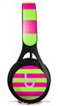 WraptorSkinz Skin Decal Wrap compatible with Beats EP Headphones Psycho Stripes Neon Green and Hot Pink Skin Only HEADPHONES NOT INCLUDED