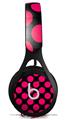 WraptorSkinz Skin Decal Wrap compatible with Beats EP Headphones Kearas Polka Dots Pink On Black Skin Only HEADPHONES NOT INCLUDED