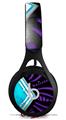WraptorSkinz Skin Decal Wrap compatible with Beats EP Headphones Black Waves Neon Teal Purple Skin Only HEADPHONES NOT INCLUDED