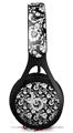 WraptorSkinz Skin Decal Wrap compatible with Beats EP Headphones Black and White Flower Skin Only HEADPHONES NOT INCLUDED