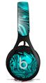 WraptorSkinz Skin Decal Wrap compatible with Beats EP Headphones Liquid Metal Chrome Neon Teal Skin Only HEADPHONES NOT INCLUDED