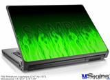 Laptop Skin (Medium) - Fire Flames Green