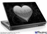 Laptop Skin (Medium) - Glass Heart Grunge Gray