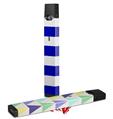 Skin Decal Wrap 2 Pack for Juul Vapes Psycho Stripes Blue and White JUUL NOT INCLUDED