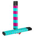Skin Decal Wrap 2 Pack for Juul Vapes Psycho Stripes Neon Teal and Hot Pink JUUL NOT INCLUDED