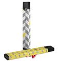Skin Decal Wrap 2 Pack for Juul Vapes Chevrons Gray And Yellow JUUL NOT INCLUDED