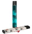 Skin Decal Wrap 2 Pack for Juul Vapes Bokeh Hearts Neon Teal JUUL NOT INCLUDED
