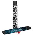 Skin Decal Wrap 2 Pack for Juul Vapes Black and White Flower JUUL NOT INCLUDED