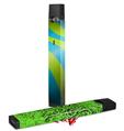 Skin Decal Wrap 2 Pack for Juul Vapes Two Tone Waves Neon Green Teal JUUL NOT INCLUDED