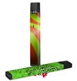 Skin Decal Wrap 2 Pack for Juul Vapes Two Tone Waves Neon Green Orange JUUL NOT INCLUDED