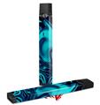 Skin Decal Wrap 2 Pack compatible with Juul Vapes Liquid Metal Chrome Neon Blue JUUL NOT INCLUDED