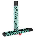 Skin Decal Wrap 2 Pack compatible with Juul Vapes Teal Cheetah JUUL NOT INCLUDED