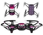 Skin Decal Wrap 2 Pack for DJI Ryze Tello Drone Pink Diamond Skull DRONE NOT INCLUDED
