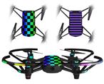 Skin Decal Wrap 2 Pack for DJI Ryze Tello Drone Rainbow Checkerboard DRONE NOT INCLUDED