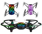 Skin Decal Wrap 2 Pack for DJI Ryze Tello Drone Rainbow Plaid DRONE NOT INCLUDED