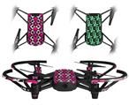 Skin Decal Wrap 2 Pack for DJI Ryze Tello Drone Pink Skulls and Stars DRONE NOT INCLUDED