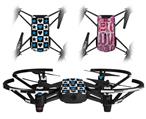 Skin Decal Wrap 2 Pack for DJI Ryze Tello Drone Hearts And Stars Blue DRONE NOT INCLUDED