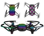 Skin Decal Wrap 2 Pack for DJI Ryze Tello Drone Love Heart Checkers Rainbow DRONE NOT INCLUDED