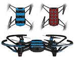 Skin Decal Wrap 2 Pack for DJI Ryze Tello Drone Skull Stripes Blue DRONE NOT INCLUDED