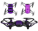 Skin Decal Wrap 2 Pack for DJI Ryze Tello Drone Skull Stripes Purple DRONE NOT INCLUDED