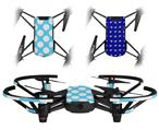 Skin Decal Wrap 2 Pack for DJI Ryze Tello Drone Kearas Polka Dots White And Blue DRONE NOT INCLUDED