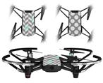 Skin Decal Wrap 2 Pack for DJI Ryze Tello Drone Chevrons Gray And Seafoam DRONE NOT INCLUDED